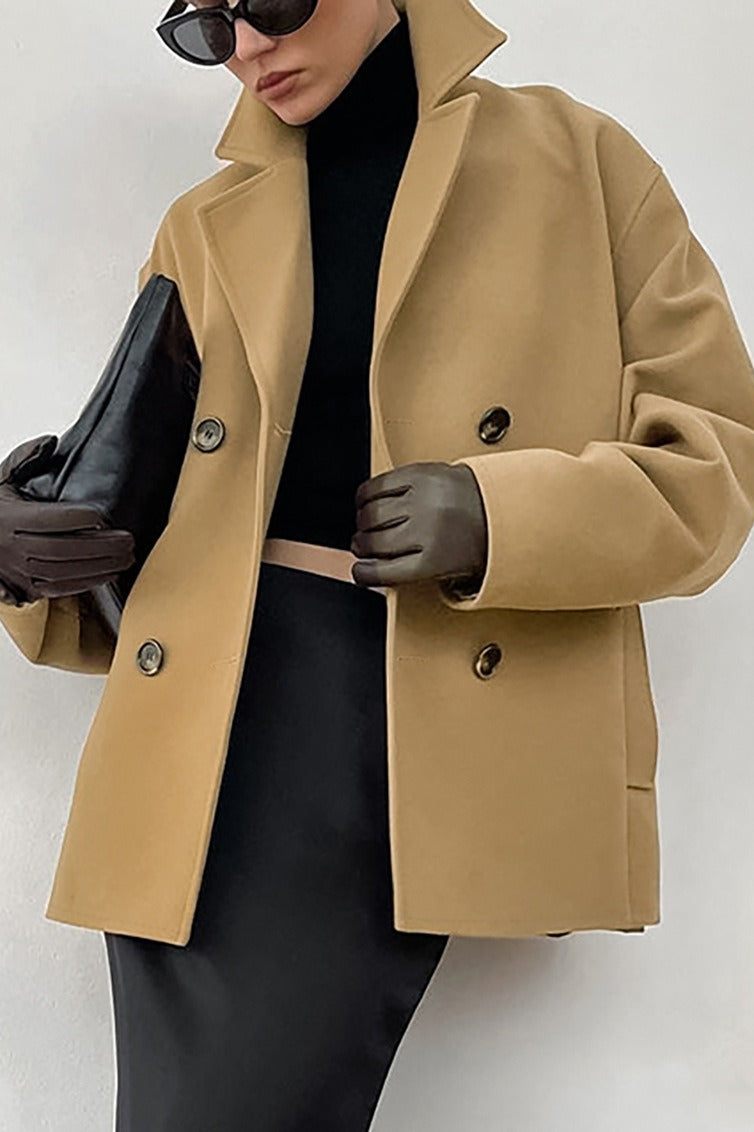 Brown Boucle Notch Lapel Jacket