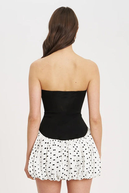 Polka Dot Strapless Bodycon Mini Dress