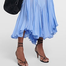 Vintage Party Midi Dress With Stole - Blue