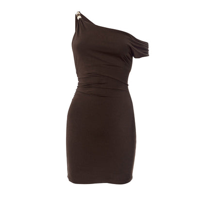Gans Mini Dress - Brown