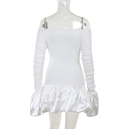 Frostene Off Shoulder Mini Dress-White