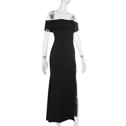 Showstopper Slit Dress-Black