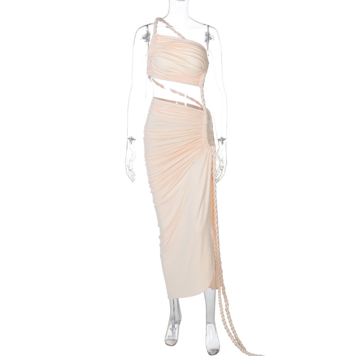 Delia Asymmetrical Dress - Beige