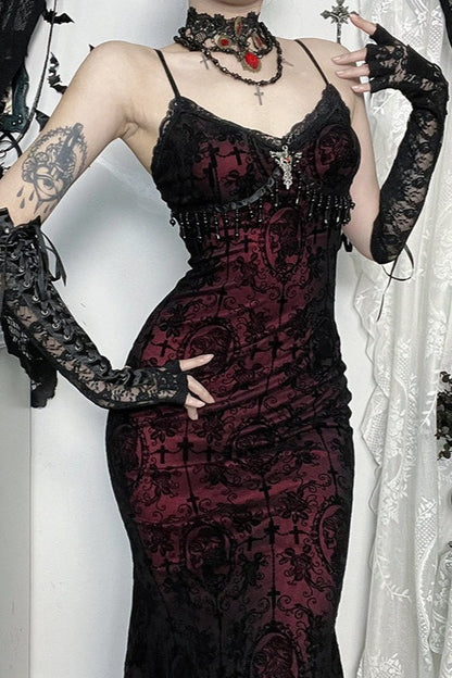 Halloween Gothic Velvet Cami Dress