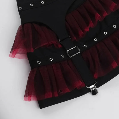 Halloween Gothic Mesh Ballet Mini Skirt