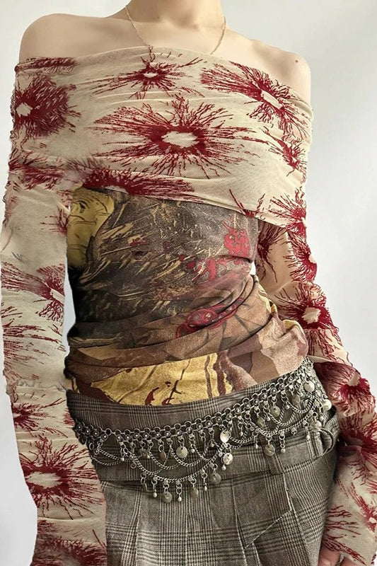 Y2K Floral Long Sleeve T-Shirt