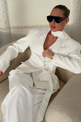 Tie-Waist Cropped Blazer