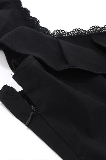 Square Neck Ruffle Mini Dress