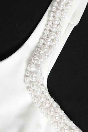 Elegant Pearl Strap Party Dress