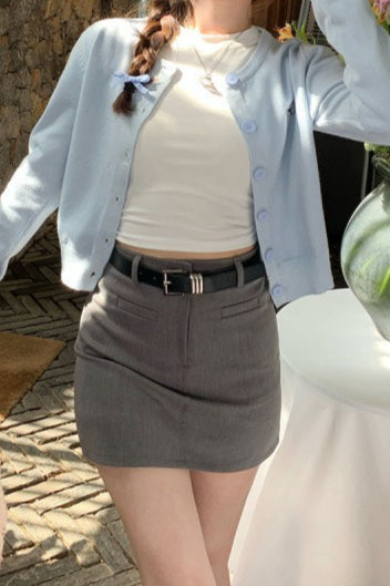 Bow Embroidered Knit Cardigan