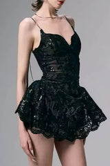 Lace Spaghetti Strap Mini Dress