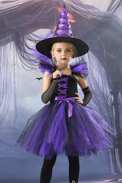 Witch Tulle Dress Kid Halloween Costume