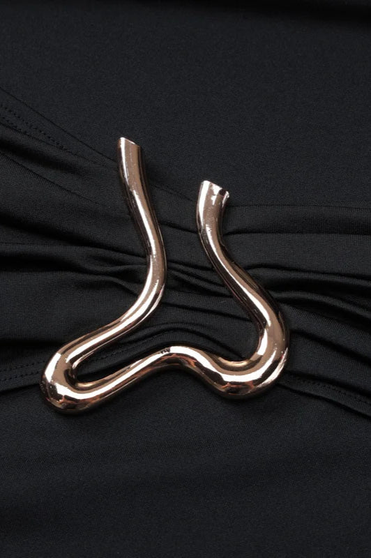 Vintage Flared Full Sleeve Pleated Maxi Dress