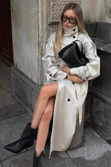 Double Breasted Belted Overcoat