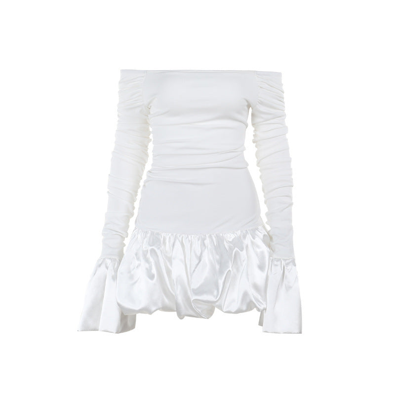 Frostene Off Shoulder Mini Dress-White