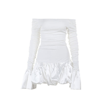 Frostene Off Shoulder Mini Dress-White
