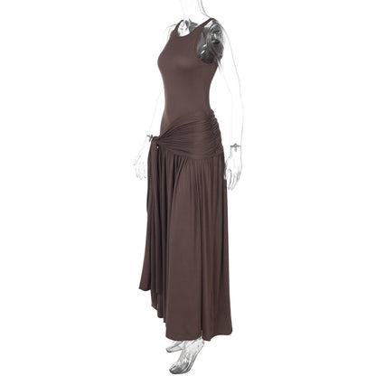 Niger Maxi Dress - Brown