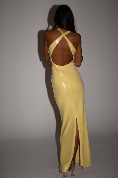 Hexed Bodycon Dress - Yellow