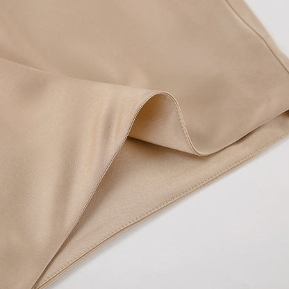 Sleek Satin Skirt - Khaki