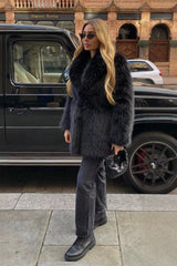 Solid Eco Faux Fur Coat coats