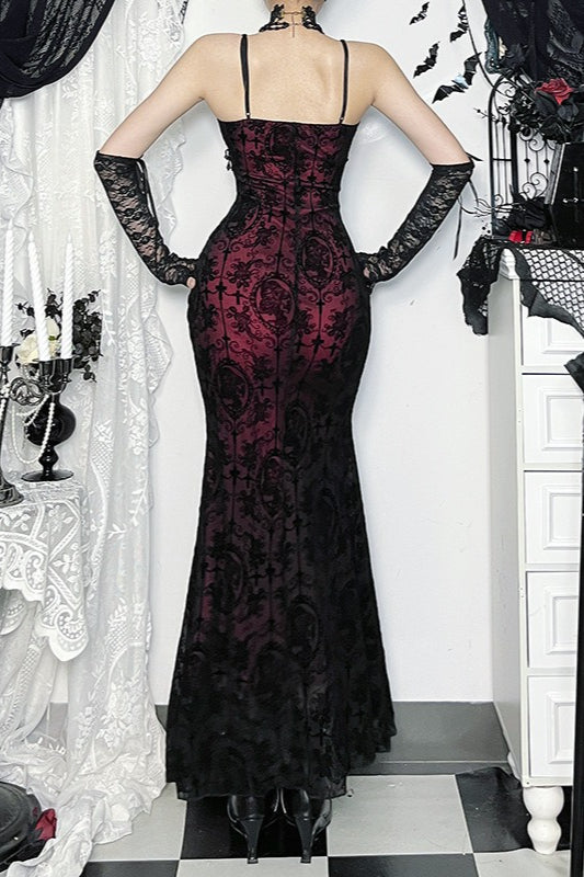 Halloween Gothic Velvet Cami Dress