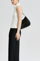 Cable Crochet Halter Knit Top