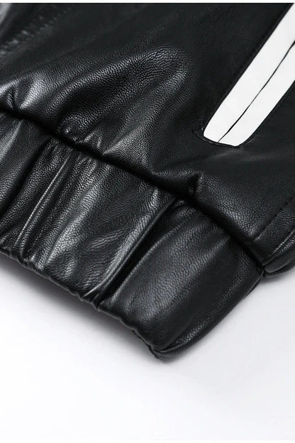 Bow Decor Faux Leather Moto Jacket