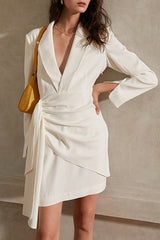 Elegant V-Neck Belted Cocktail Dress