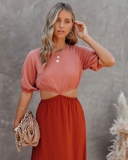 Aguilar Colorblock Cutout Maxi Dress