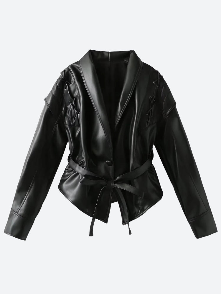 Asymmetric Faux Leather Jacket