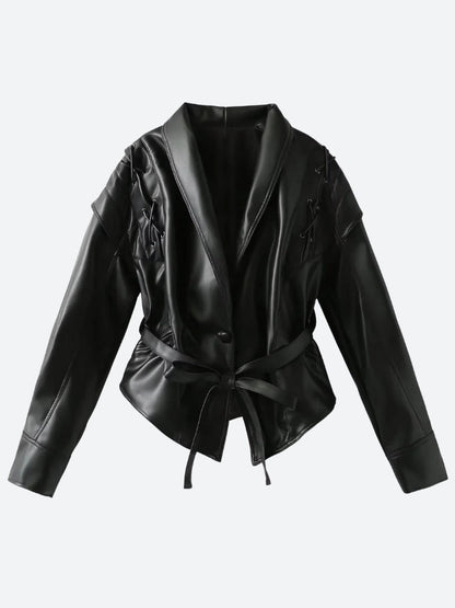Asymmetric Faux Leather Jacket
