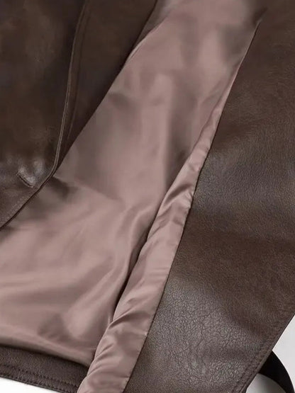 Asymmetric Faux Leather Jacket