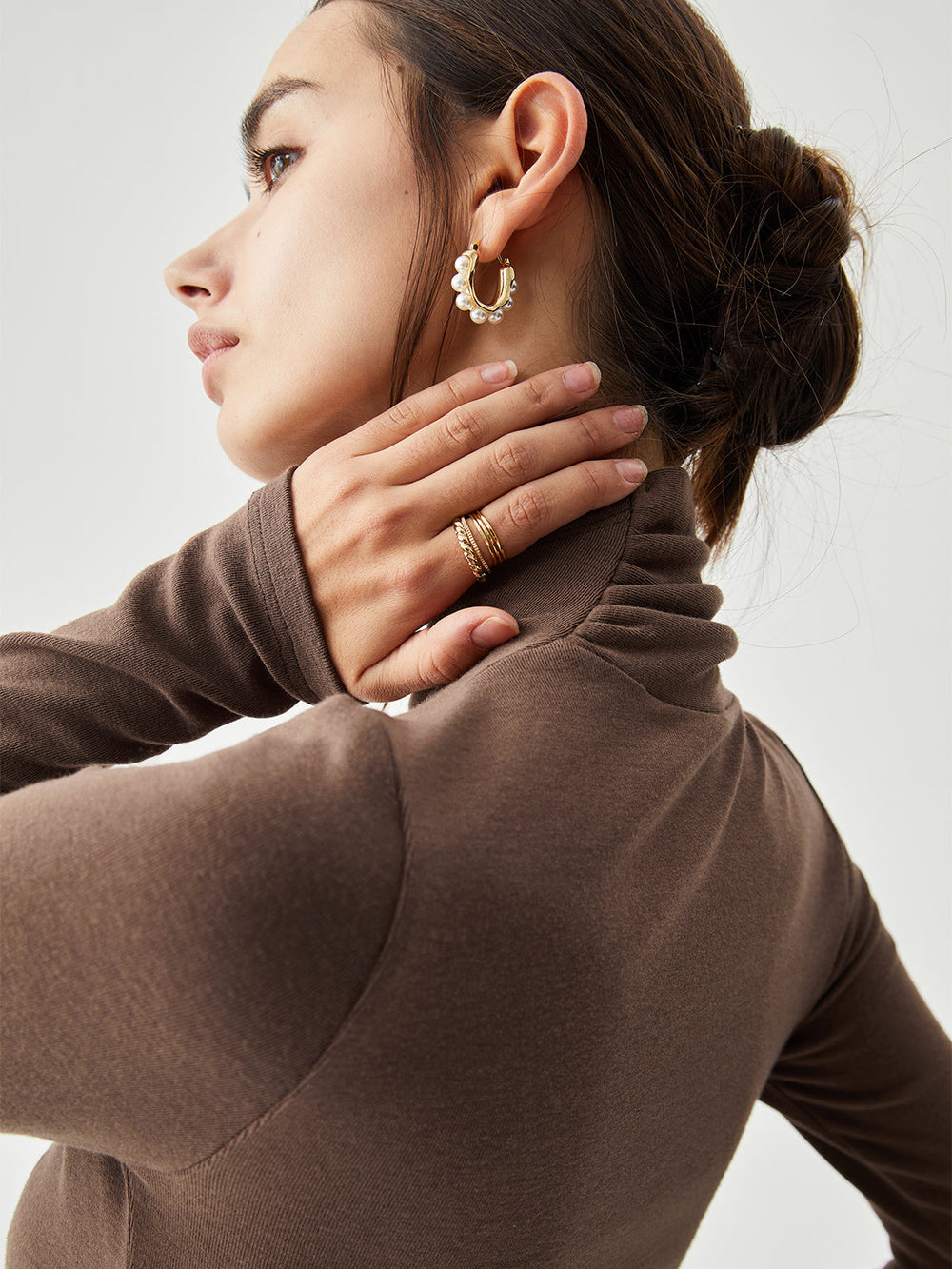 Bodycon High Neck Ribbed Knit Classic Long Dress with Matching Scarf Knit Dresses