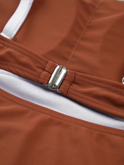 Contrast Removable Pads Cutout One Piece Swimsuit One Pieces