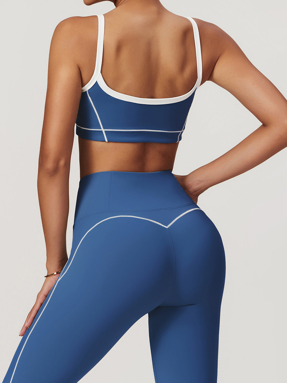 Seamless Contrast Binding Sports Bra Active Tops