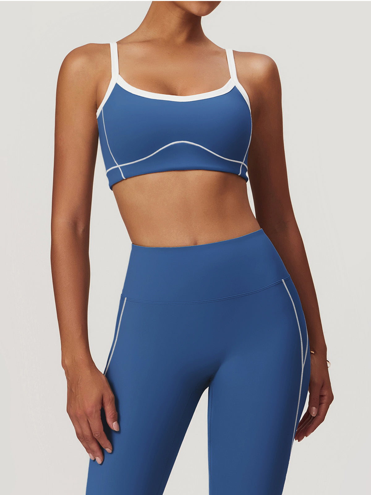 Seamless Contrast Binding Sports Bra Active Tops
