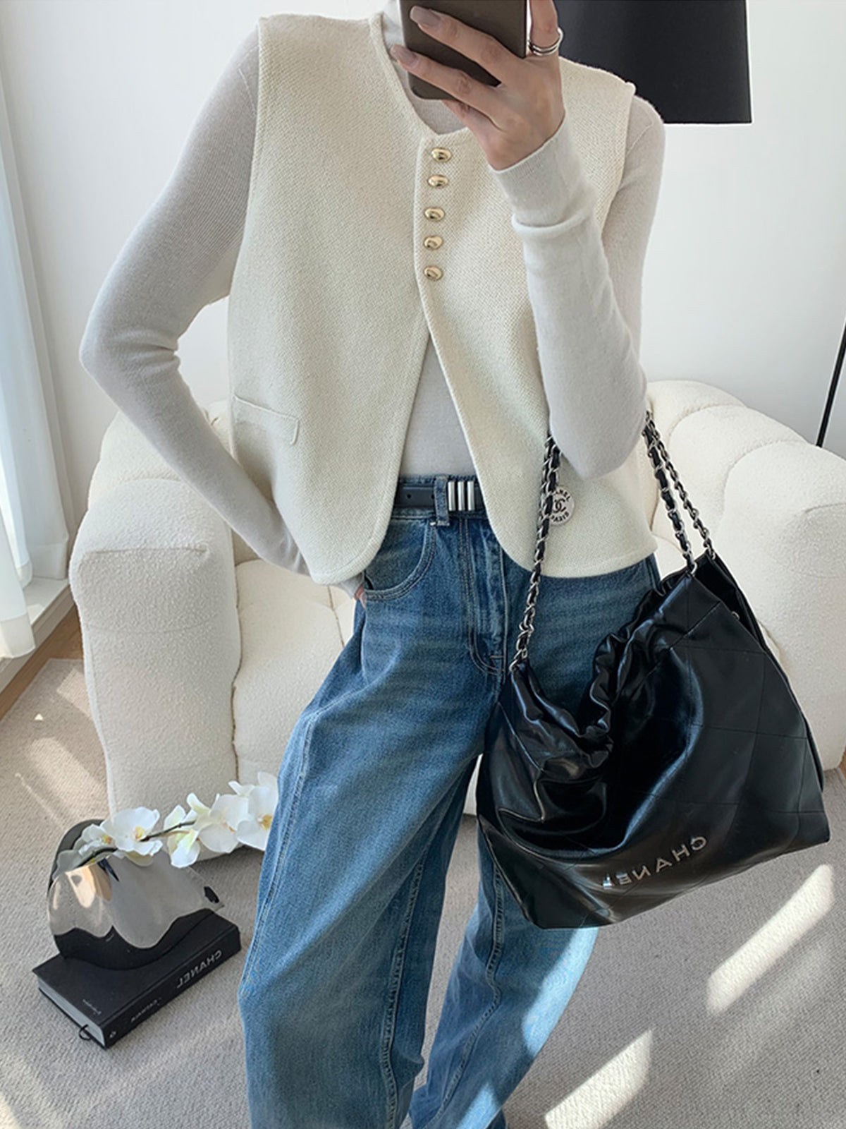 Elegant Split Sweater Vest Sweater Vests