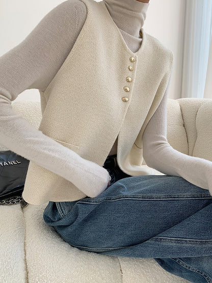 Elegant Split Sweater Vest Sweater Vests