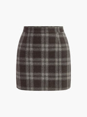Plaid Tweed Mini Skirt Skirts