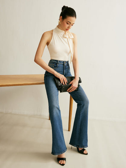 Tie Neck Halter Top Tank Tops & Camis