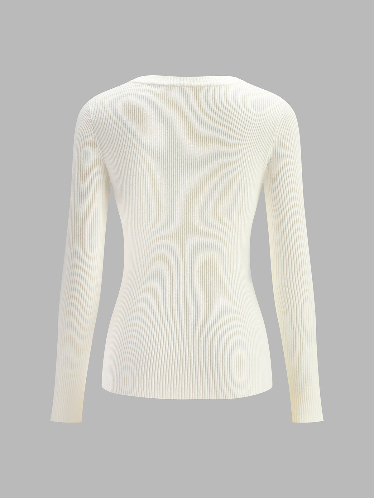 Plain Asymmetrical Breasted Sweater Sweaters