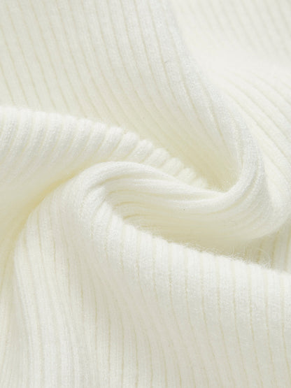 Plain Asymmetrical Breasted Sweater Sweaters