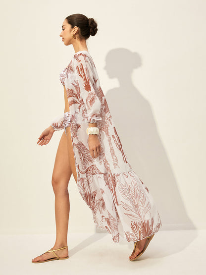 Floral Print Cover Up Skirt Kimonos & Cover Ups