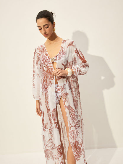 Floral Print Cover Up Skirt Kimonos & Cover Ups