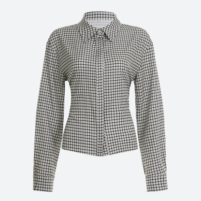 Back Tie Plaid Shirt