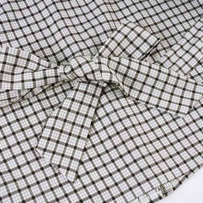 Back Tie Plaid Shirt