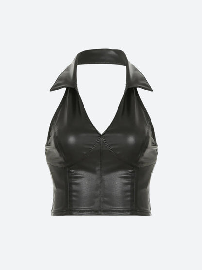 Baddie Faux Leather Crop Top