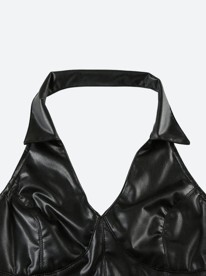 Baddie Faux Leather Crop Top