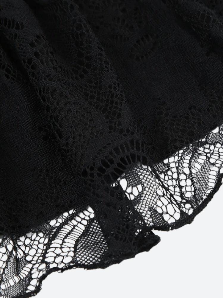 Black Coquette Mini Skirt