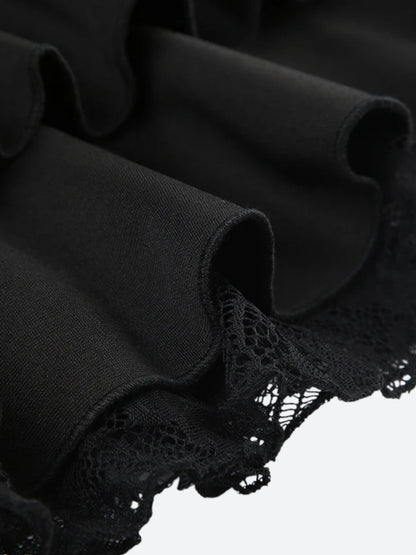 Black Coquette Mini Skirt